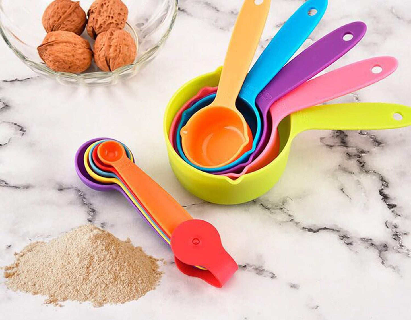10 Pieces Plastic Measuring Cups and Spoons
